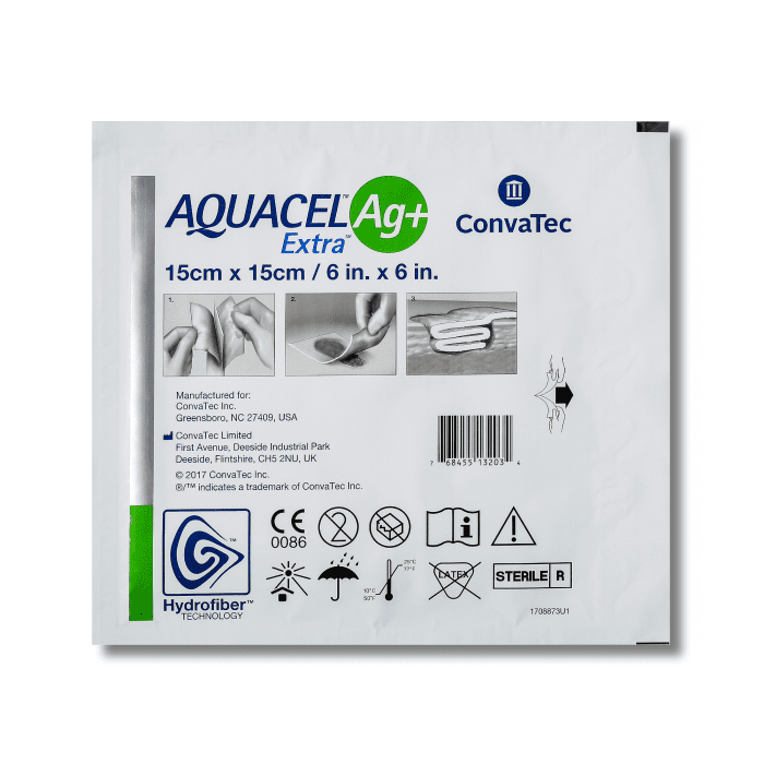 Aquacel Ag+ EXTRA hidrokoloidinis tvarstis 15 x 15 cm, N5