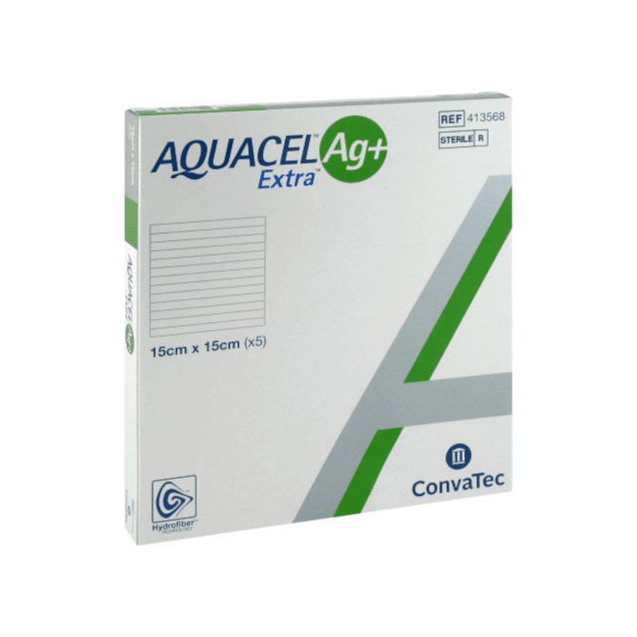 Aquacel Ag+ EXTRA hidrokoloidinis tvarstis 15 x 15 cm, N5