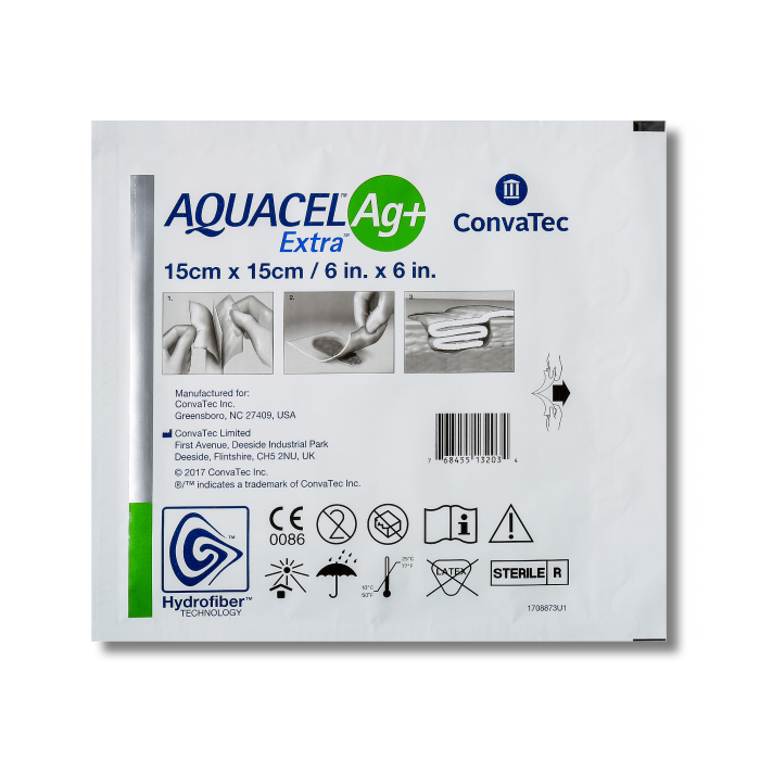 Aquacel Ag+ EXTRA hidrokoloidinis tvarstis 15 x 15 cm, N5