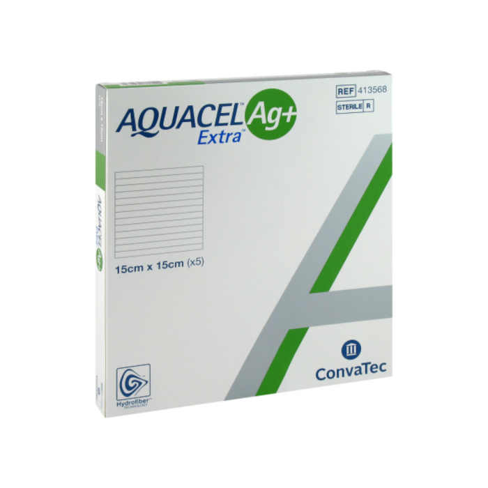 Aquacel Ag+ EXTRA hidrokoloidinis tvarstis 15 x 15 cm, N5