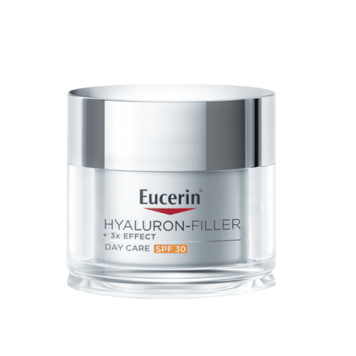 EUCERIN Hyaluron-Filler +3x Effect dieninis veido kremas SPF 30 visų tipų odai su hialurono rūgštimi, 50 ml