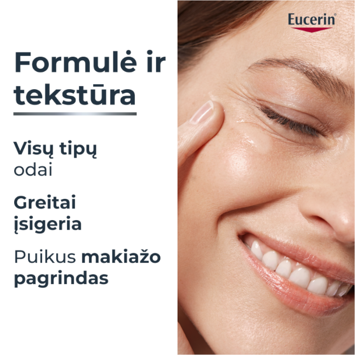 EUCERIN Hyaluron-Filler +3x Effect dieninis veido kremas SPF 30 visų tipų odai su hialurono rūgštimi, 50 ml