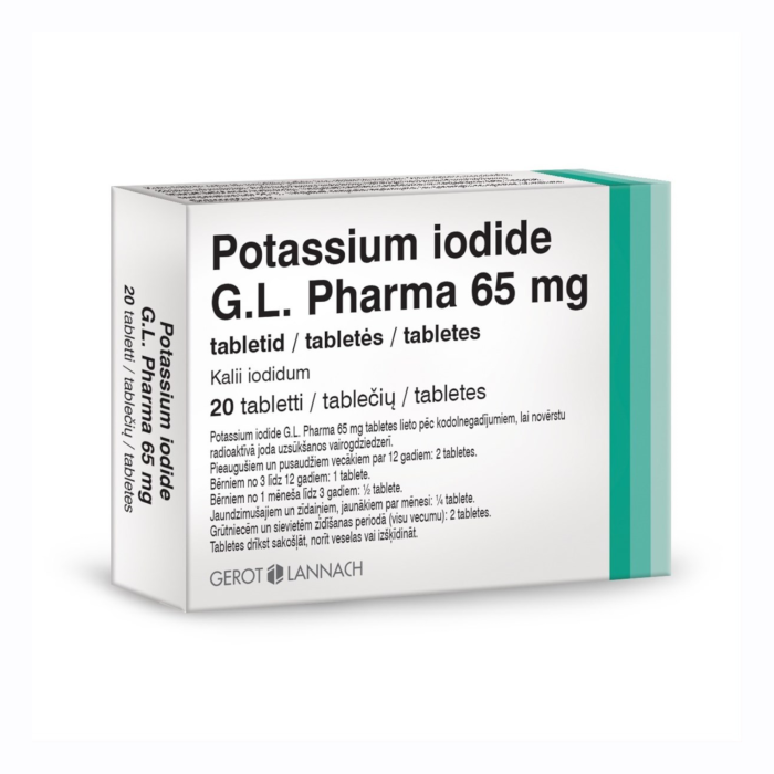 Potassium iodide G.L. Pharma 65 mg tabletės N20