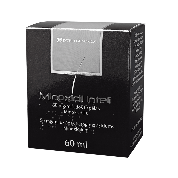 MINOXIDIL INTELI 50 mg/ml odos tirpalas 60 ml