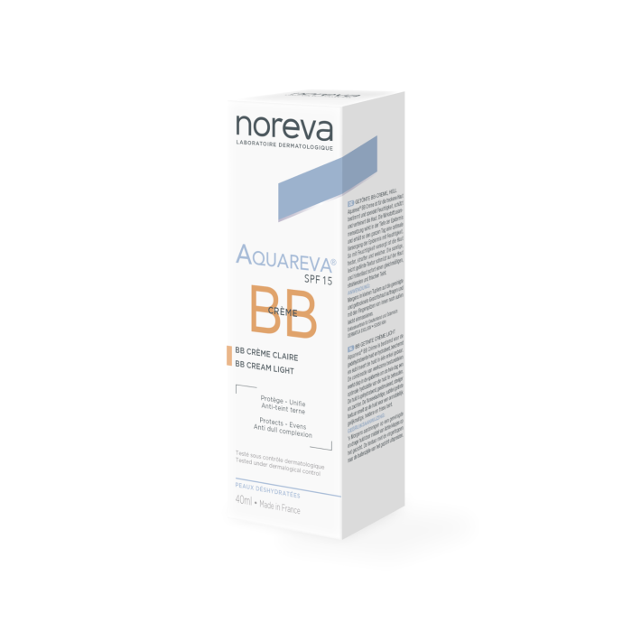 NOREVA drėkinamasis toninis BB kremas AQUAREVA®, SPF 15, šviesaus atspalvio, 40 ml
