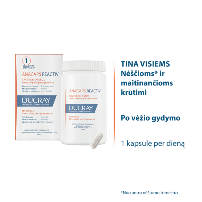 DUCRAY kapsulės ANACAPS REACTIV N30