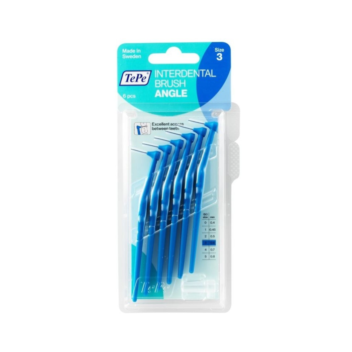 TePe mėlyni tarpdančių šepetėliai Angle 0,6 mm, N6