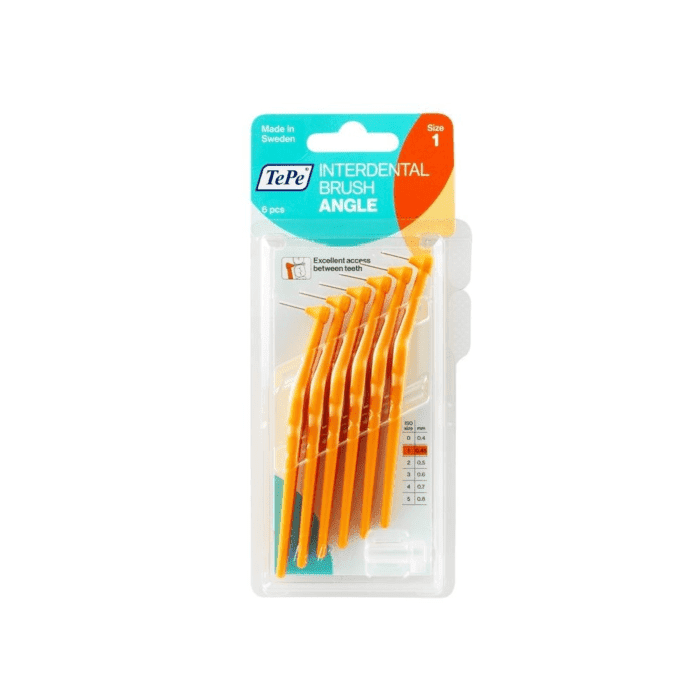 TePe oranžiniai tarpdančių šepetėliai Angle 0,45 mm, N6