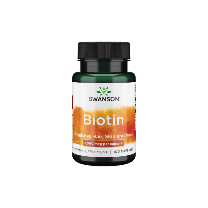 SWANSON BIOTINAS 5000 mcg minkštosios kapsulės, N100