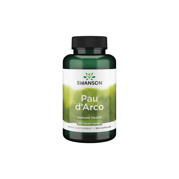 SWANSON Pau D'arco 500 mg minkštosios kapsulės, N100