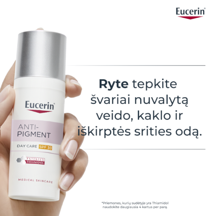 EUCERIN Anti-Pigment dieninis veido kremas SPF 30 į hiperpigmentaciją linkusiai odai, 50 ml