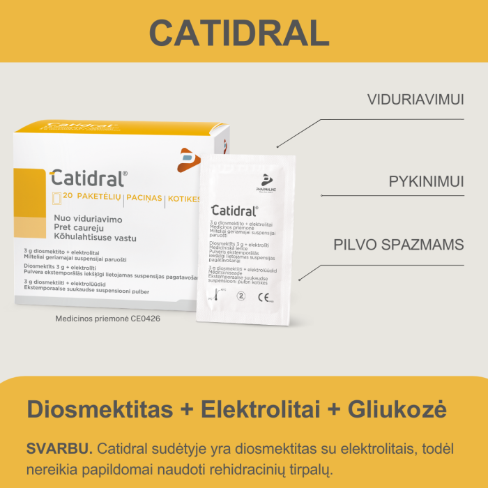 CATIDRAL milteliai geriamajam tirpalui paruošti N20