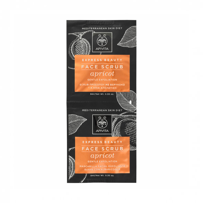 APIVITA veido šveitiklis su abrikosais EXPRESS BEAUTY 2 x 8ml
