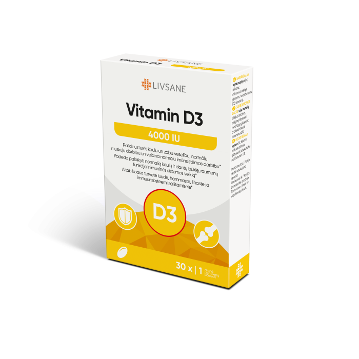 LIVSANE vitamino D3 4000 kapsulės, N30