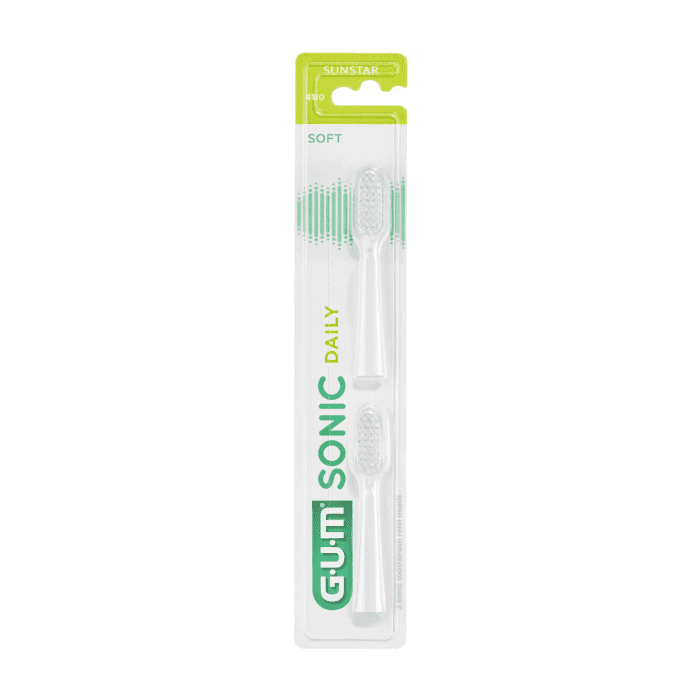 GUM Sonic Daily šepetėlio pakeičiama galvutė, baltos spalvos N2