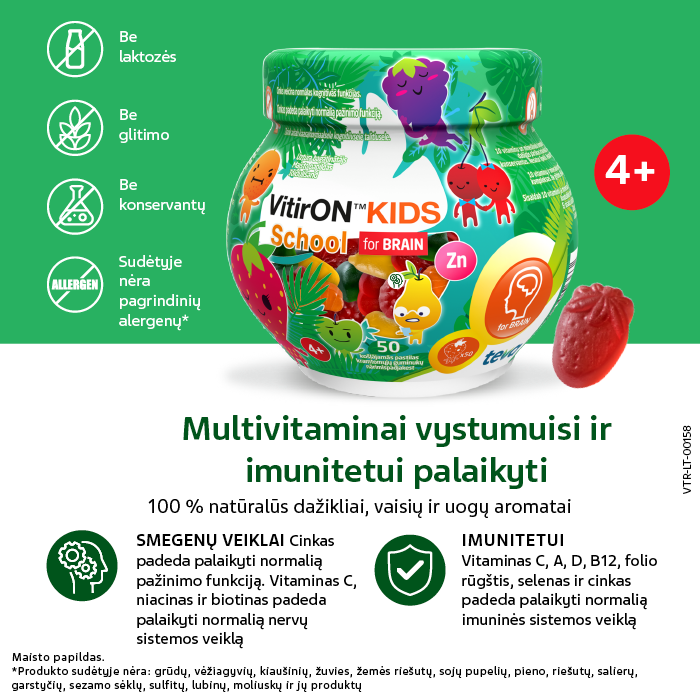 VITIRON KIDS School kramtomieji guminukai N50