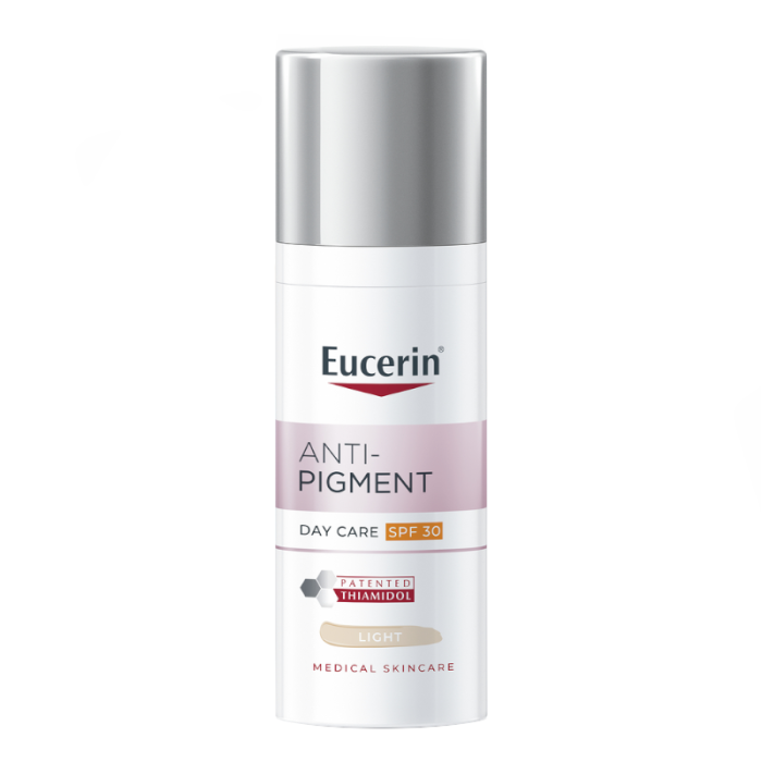 EUCERIN Anti-Pigment dieninis kremas SPF 30 (šviesaus atspalvio) į pigmentaciją linkusiai odai, 50 ml