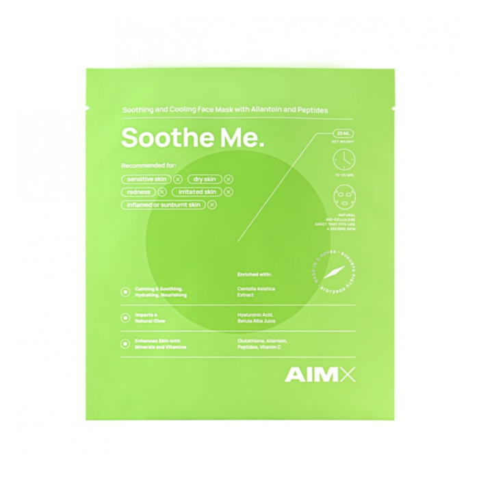AIMX greito poveikio raminanti veido kaukė su peptidais SOOTHE ME 25 ml