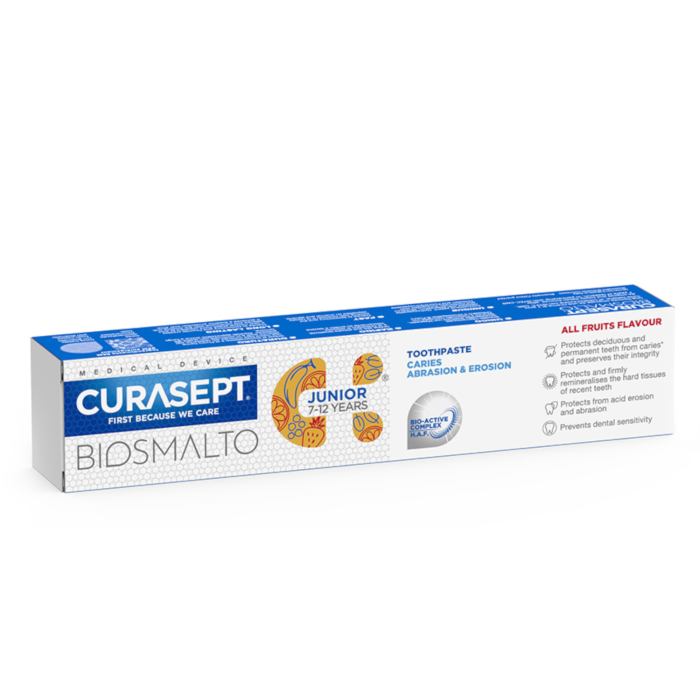 CURASEPT BIOSMALTO vaikiška dantų pasta JUNIOR, 7–12 m., 75 ml