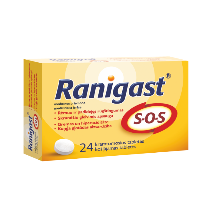 RANIGAST S-O-S kramtomosios tabletės N24