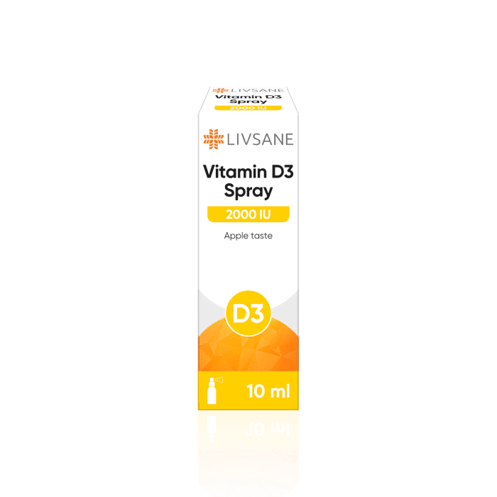 LIVSANE VITAMIN D3 2000IU purškalas 10 ml