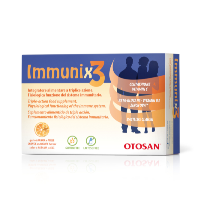 OTOSAN IMMUNIX 3 apelsinų ir medaus skonio tabletės, N40