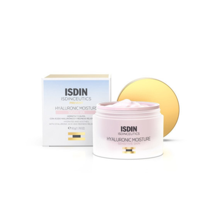 ISDIN ISDINCEUTICS HYALURONIC MOISTURE drėkinamasis veido kremas jautriai veido odai, 50 ml