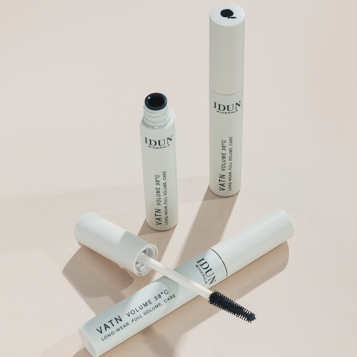 IDUN Minerals suteikiantis apimties vandeniui atsparus blakstienų tušas, juodos spalvos VATN VOLUME Nr.5016, 9 ml