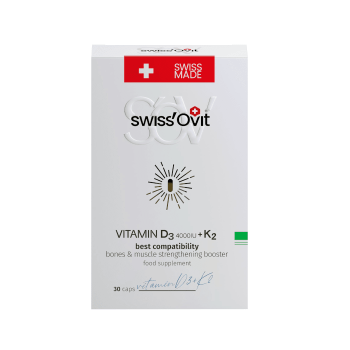 SwissOvit vitaminas D3 4000IU+K2 kapsulės, N30