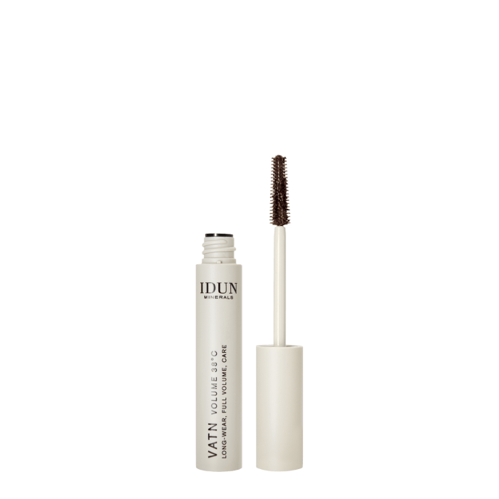 IDUN Minerals suteikiantis apimties vandeniui atsparus blakstienų tušas, rudos spalvos VATN VOLUME Nr.5018, 9 ml