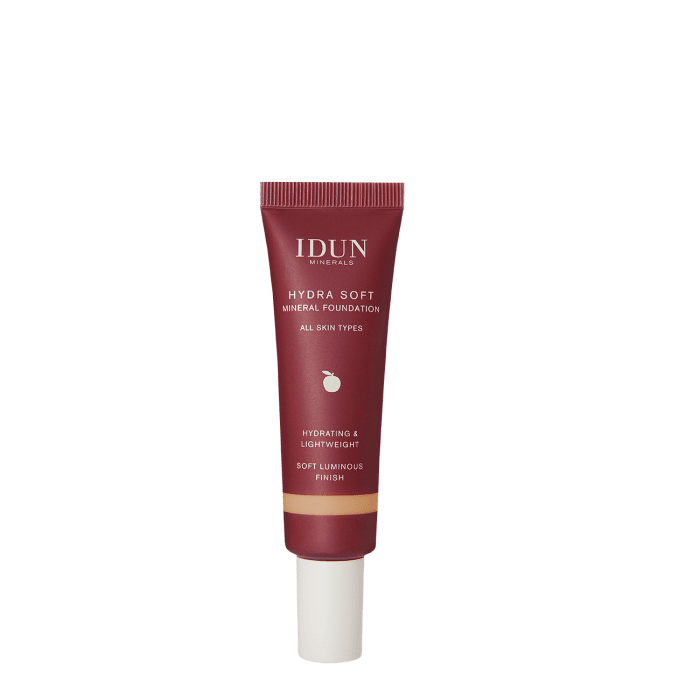 IDUN Minerals Hydra Soft skystas mineralinis makiažo pagrindas Nr. 1258 Siri Medium Neutral, 30 ml