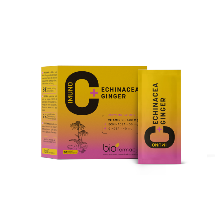BIOFARMACIJA Imuno C + Echinacea + Ginger milteliai, N20