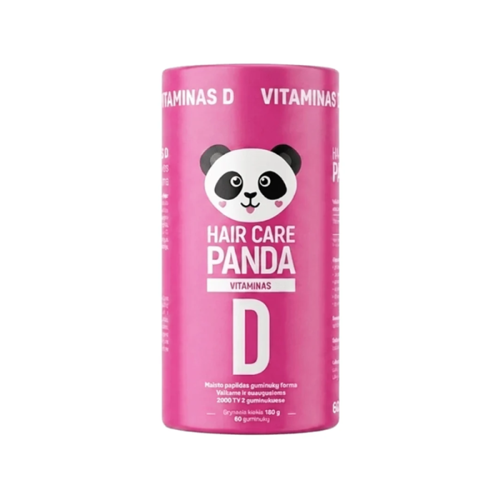 HAIR CARE PANDA Vitaminas D, 60 guminukų