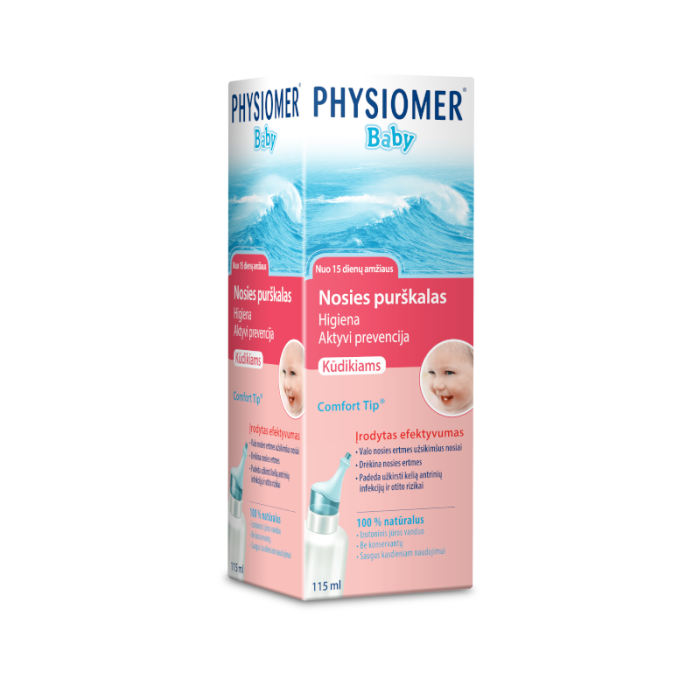 PHYSIOMER kūdikių nosies purškalas, 115 ml