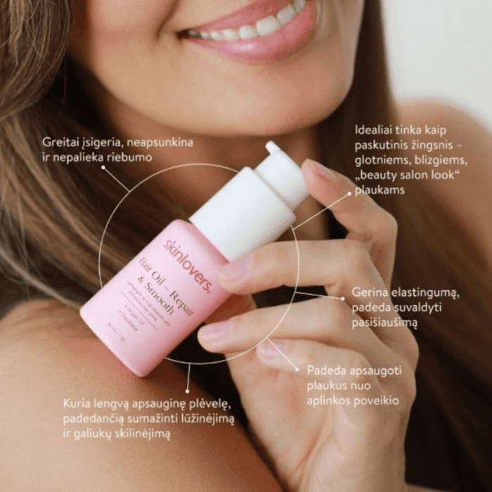 SKINLOVERS atkuriantis ir glotninantis plaukų aliejus, 30 ml