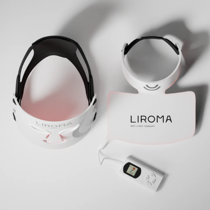 LIROMA® LED terapinė raudonos šviesos ir artimų infraraudonųjų spindulių veido, kaklo ir dekoltė zonos kaukė