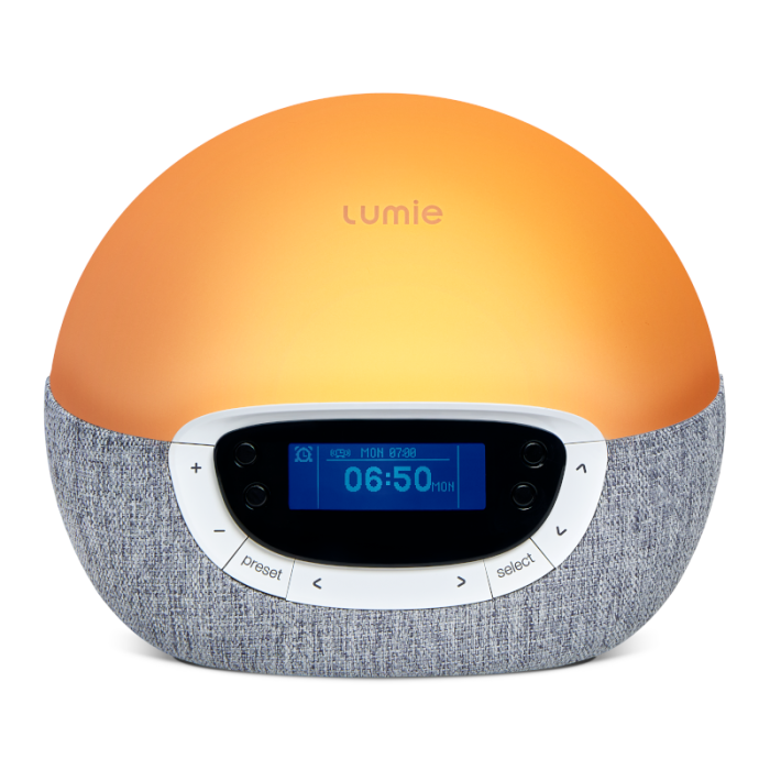 LUMIE Bodyclock Shine 300 šviesos žadintuvas su radiju, baltuoju triukšmu ir 15 garsų