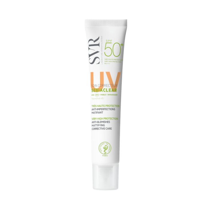 SVR Sebiaclear Creme SPF50+ apsauginis veido kremas nuo saulės jautriai riebiai odai, 40 ml