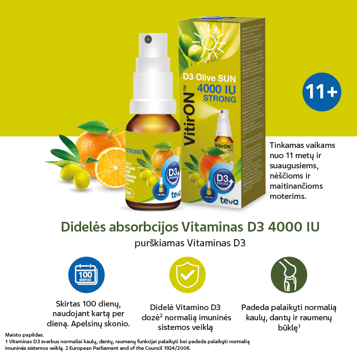 VitirON D3 Olive Sun 4000IU purškalas 10 ml