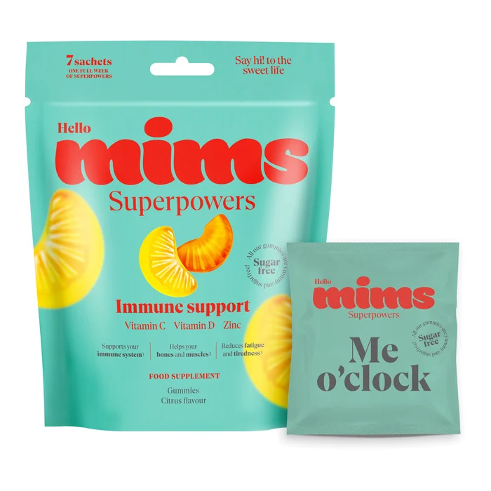 MIMS Immune Support guminukai su vitaminais C, D ir cinku, 7 paketėliai