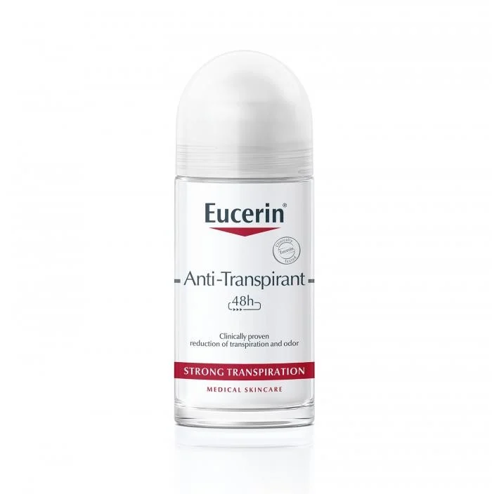 EUCERIN rutulinis antiperspirantas jautriai odai 48h, 50 ml