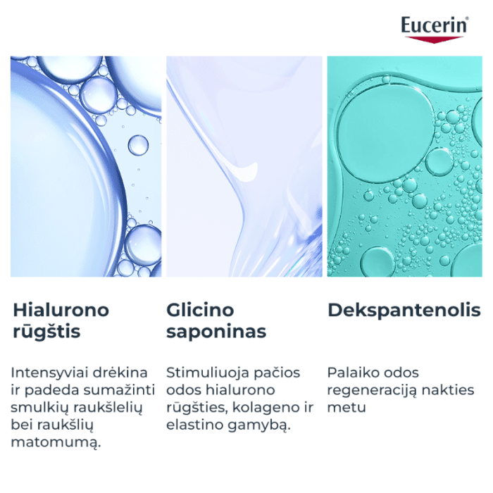 EUCERIN Hyaluron Filler 3x Effect stangrinamasis naktinis veido kremas su hialurono rūgštimi, 50 ml