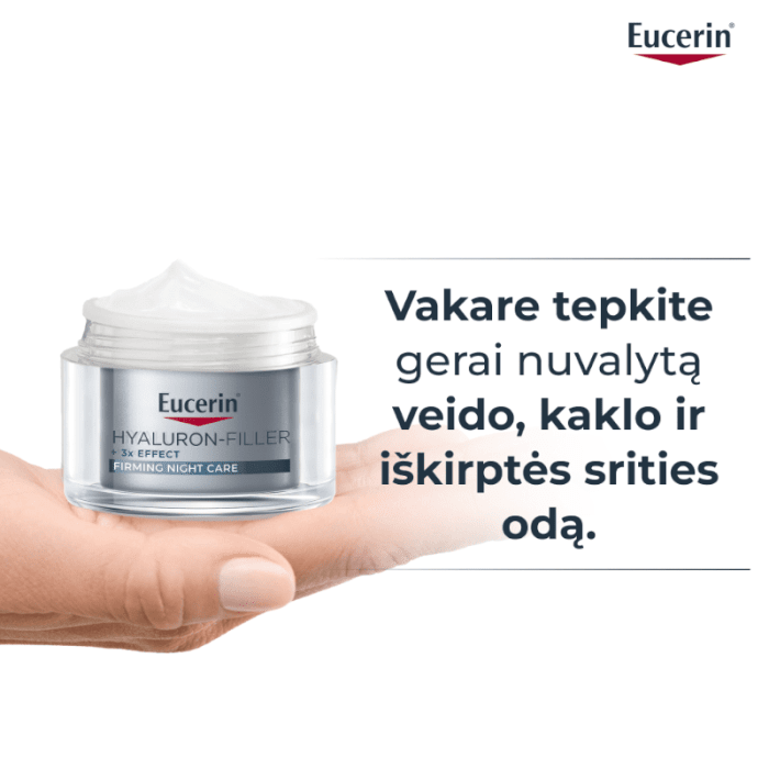 EUCERIN Hyaluron Filler 3x Effect stangrinamasis naktinis veido kremas su hialurono rūgštimi, 50 ml
