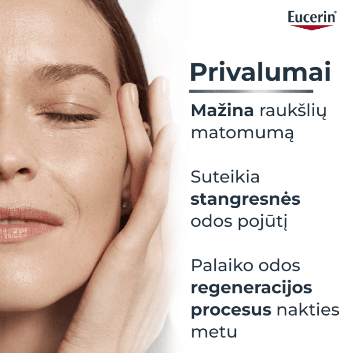 EUCERIN Hyaluron Filler 3x Effect stangrinamasis naktinis veido kremas su hialurono rūgštimi, 50 ml