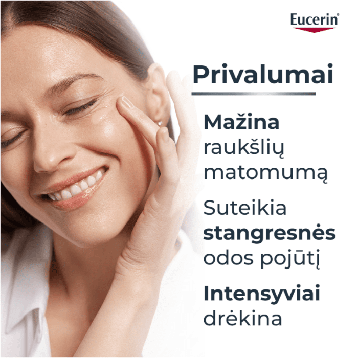 EUCERIN Hyaluron Filler +3x Effect dieninis veido kremas SPF 15 normaliai ir mišriai odai su hialurono rūgštimi, 50 ml