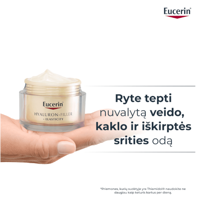 EUCERIN Hyaluron-Filler + Elasticity dieninis kremas SPF 15 brandžiai odai, 50 ml