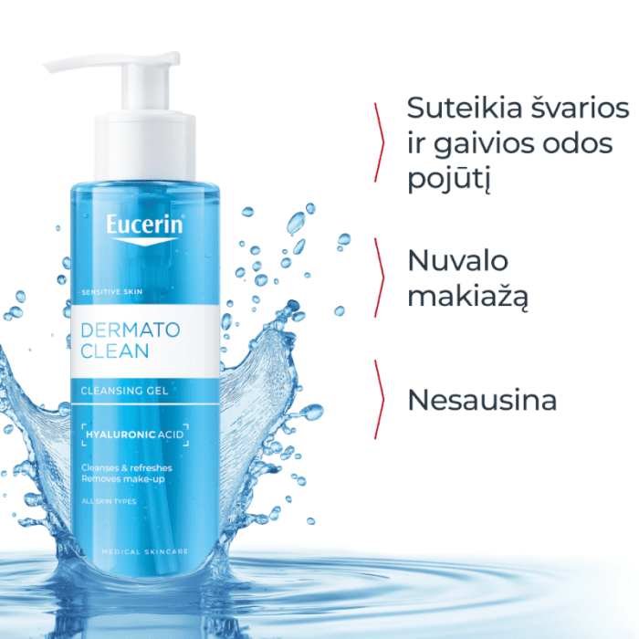 EUCERIN Dermatoclean prausimosi gelis visų tipų veido odai, 200ml