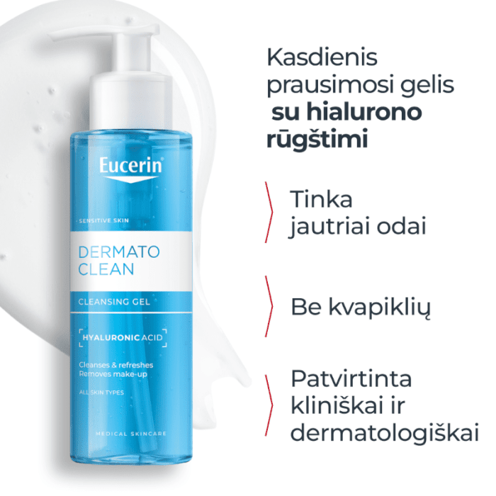 EUCERIN Dermatoclean prausimosi gelis visų tipų veido odai, 200ml