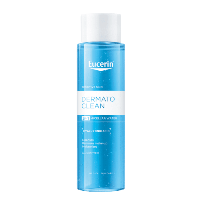 EUCERIN Dermatoclean 3 in 1 valomasis micelinis vanduo veidui, 400 ml