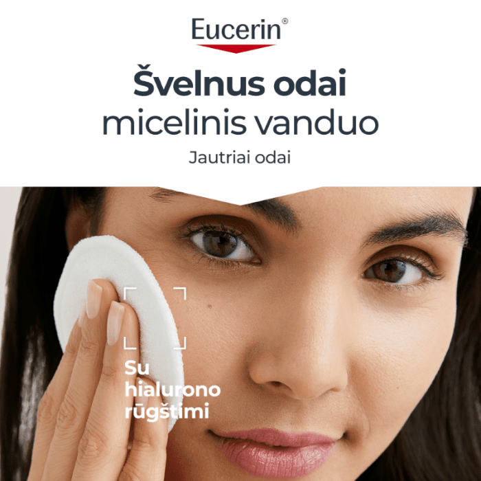 EUCERIN Dermatoclean 3 in 1 valomasis micelinis vanduo veidui, 400 ml